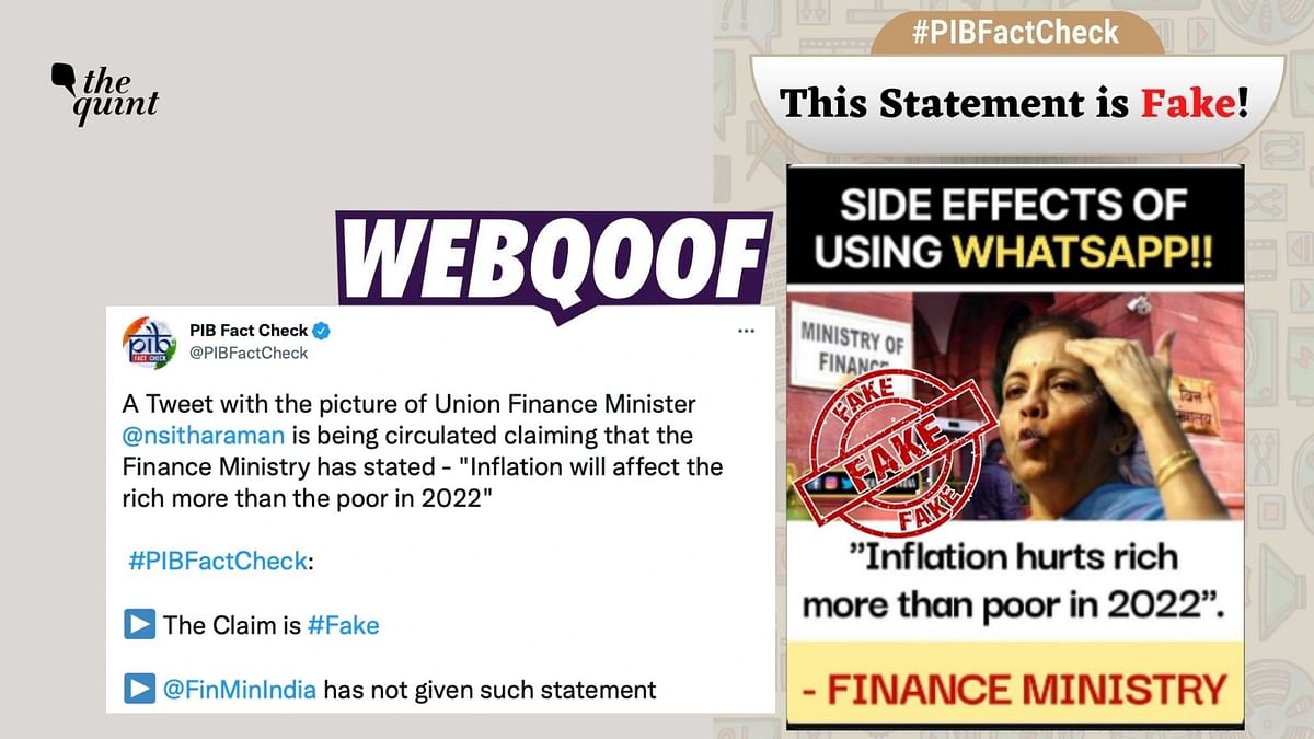 Fact-Check: Did Finance Ministry Say 'Inflation Will Affect Rich More'?