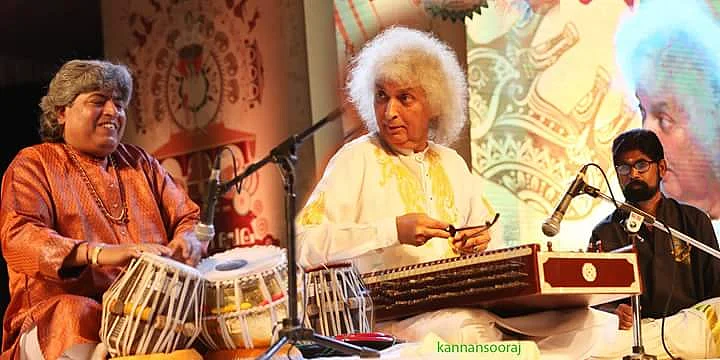 <div class="paragraphs"><p>Haridas at his first performance with the maestro in Kerala.</p></div>