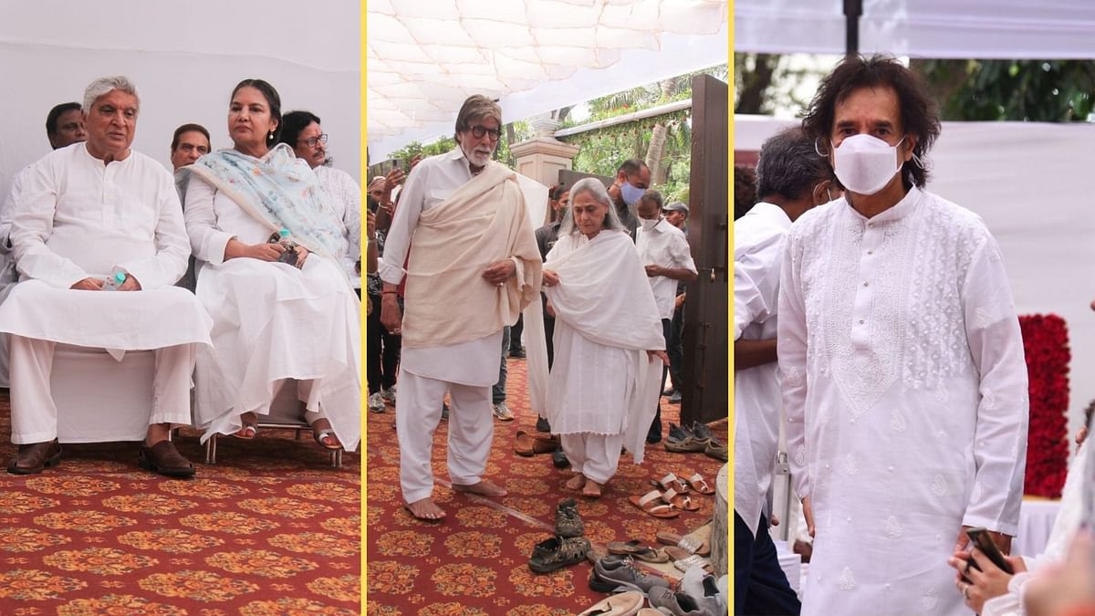 Amitabh Bachchan, Shabana, Javed Akhtar Attend Pt Shivkumar Sharma's Funeral