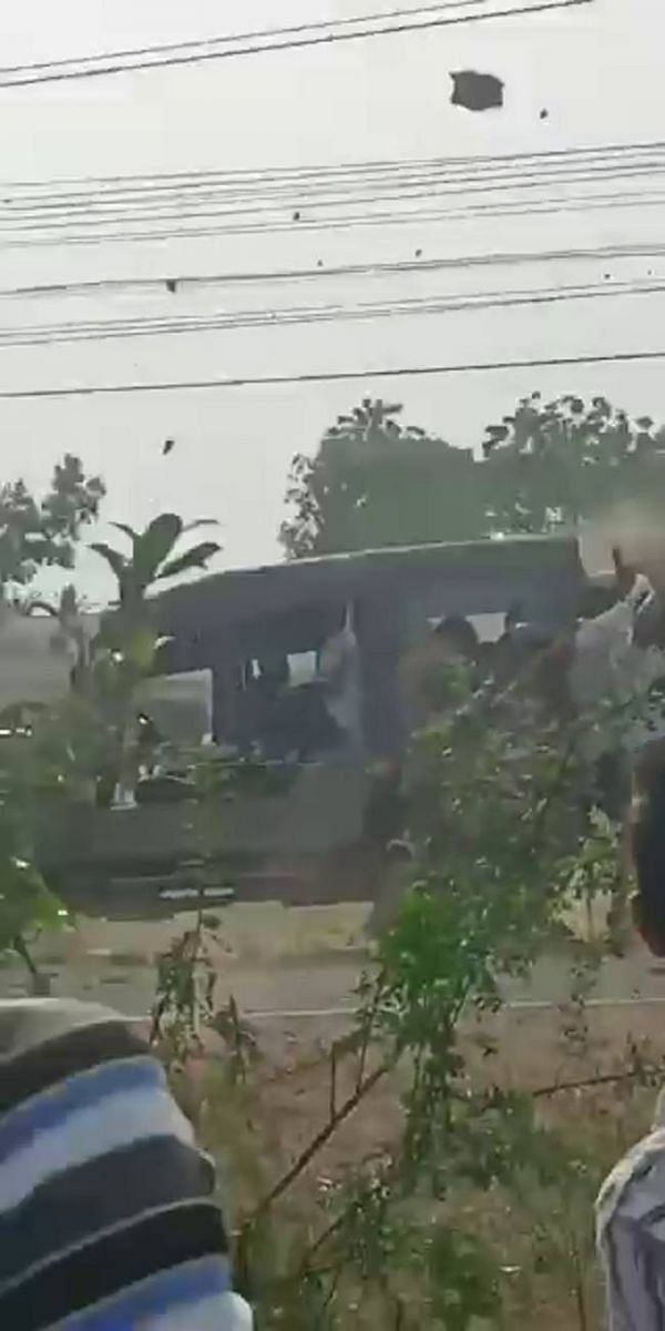 Around 20 police personnel were injured and several vehicles, including two buses, were gutted in the violence.