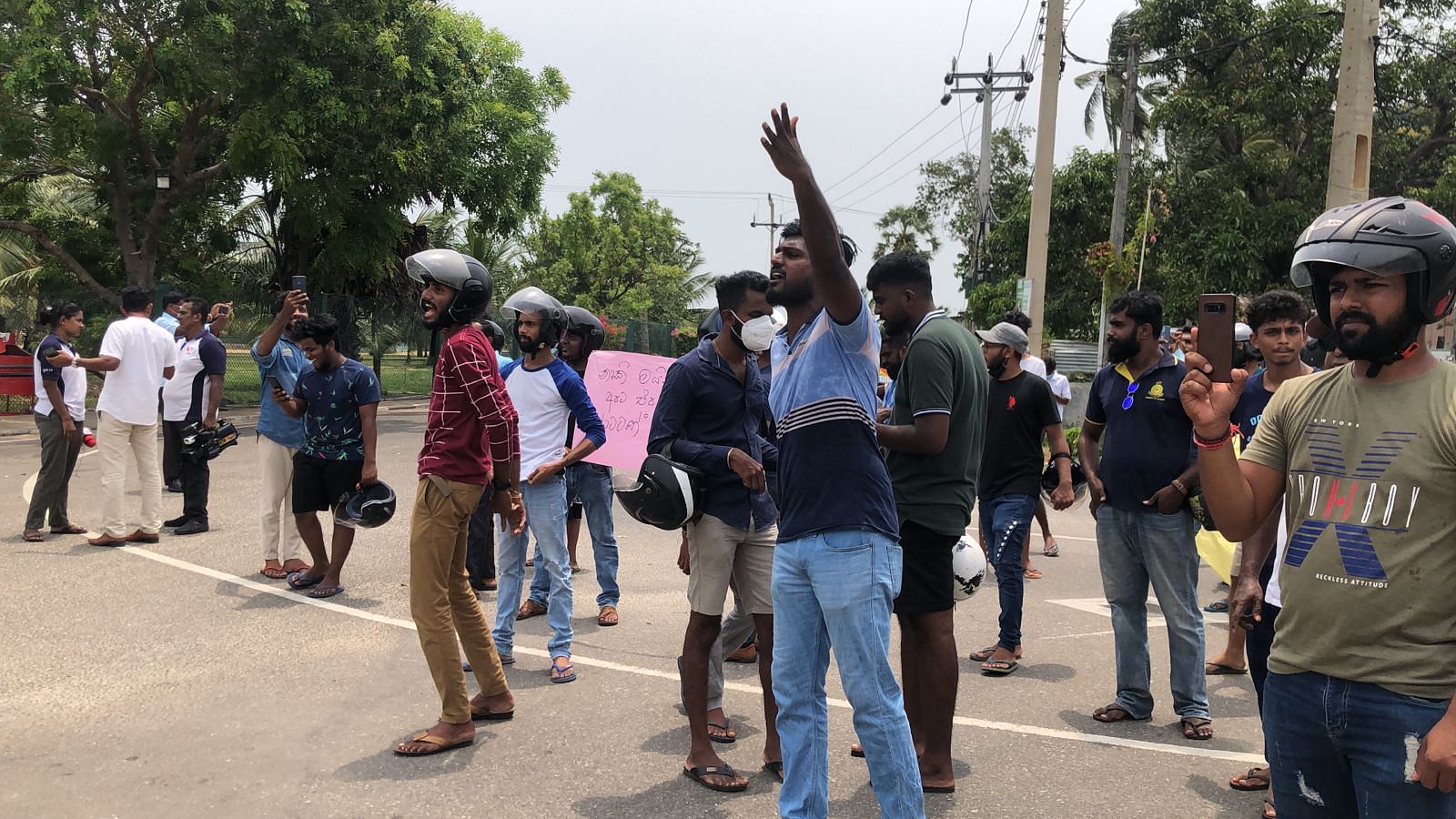 <div class="paragraphs"><p>Protests in front of&nbsp;Sri Lanka’s Trincomalee Naval Base.&nbsp;</p></div>