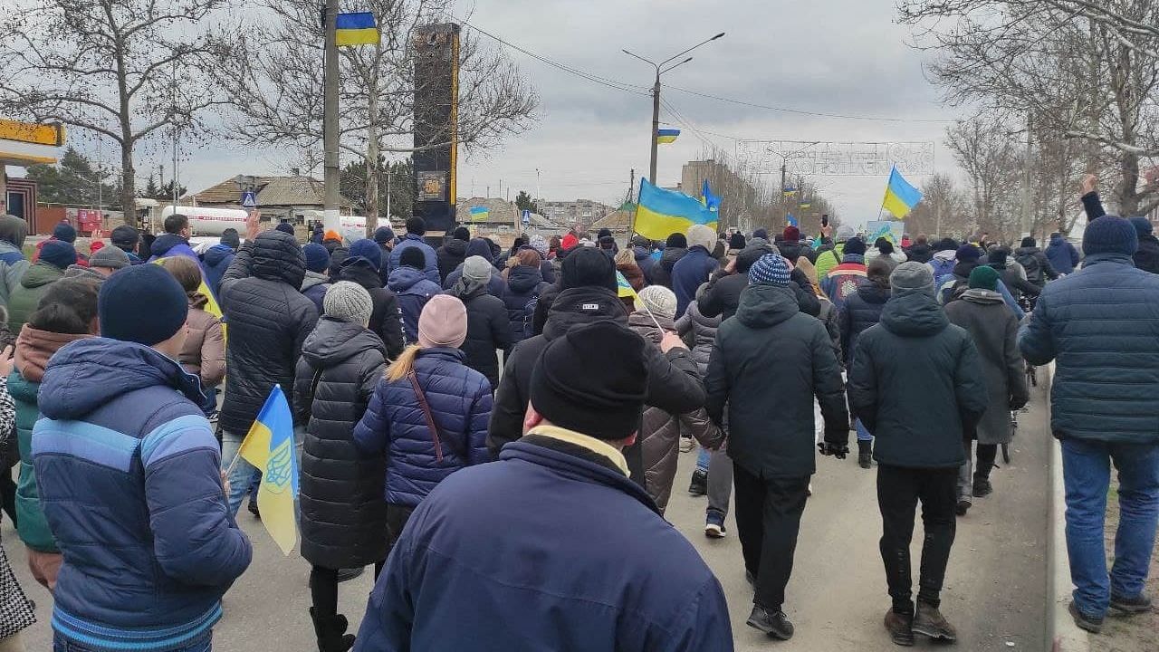 <div class="paragraphs"><p>An anti-Russia protest in Kherson.&nbsp;</p></div>