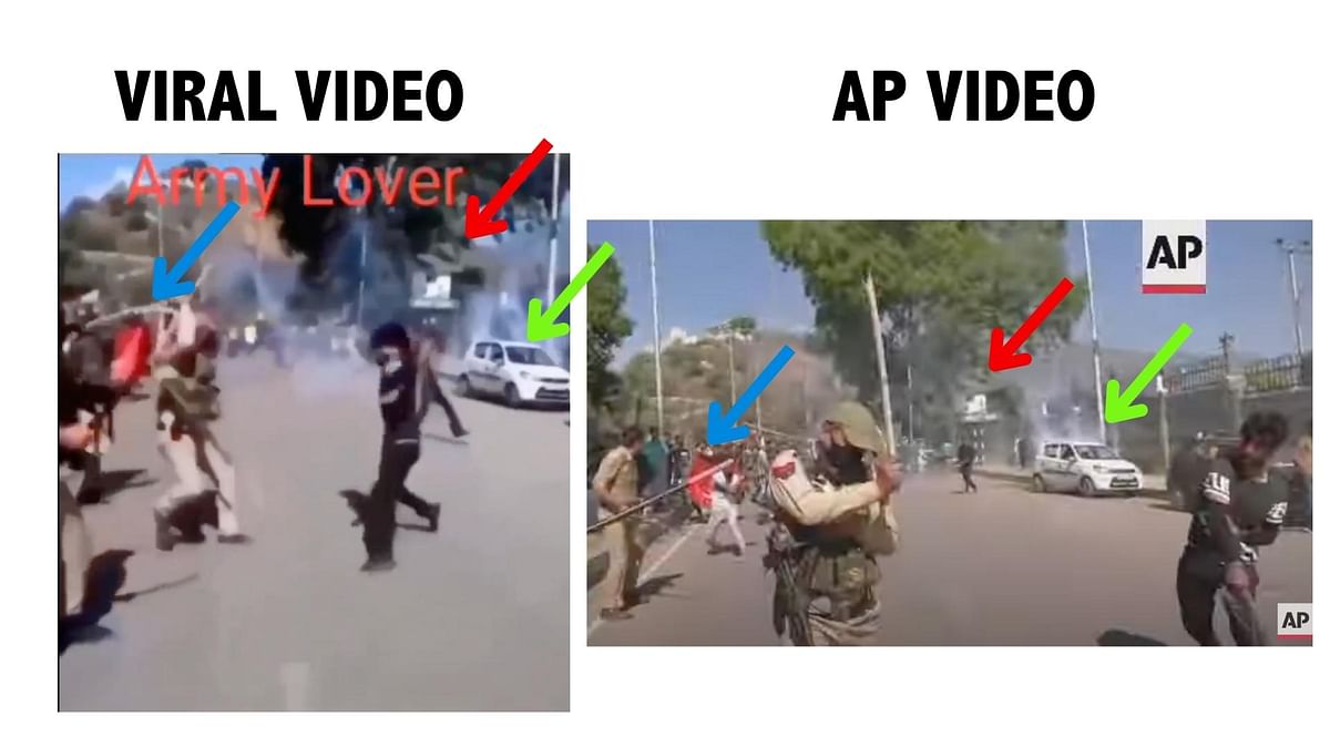 The video is from 2021 when protesters clashed with the police in Kashmir's Srinagar. 