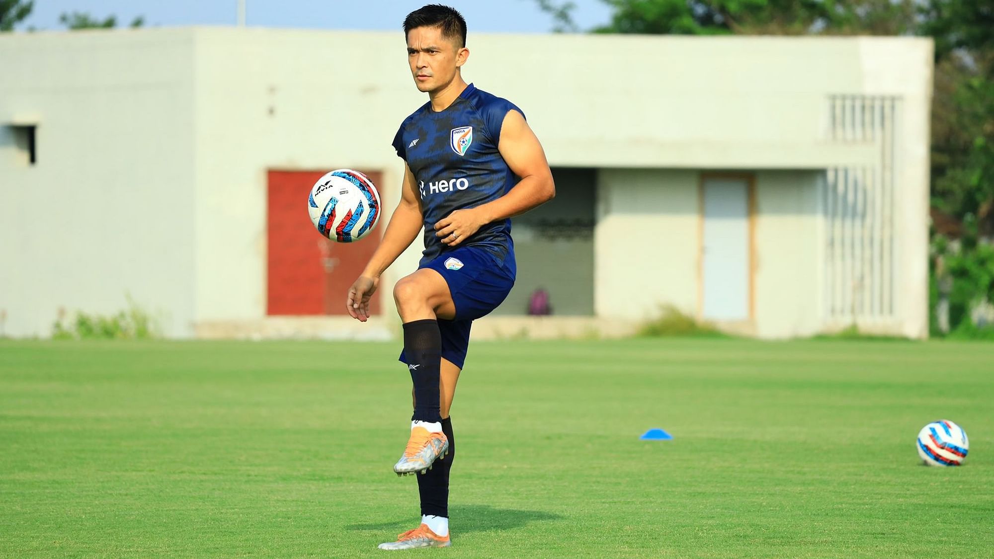 <div class="paragraphs"><p>Sunil Chhetri in training</p></div>