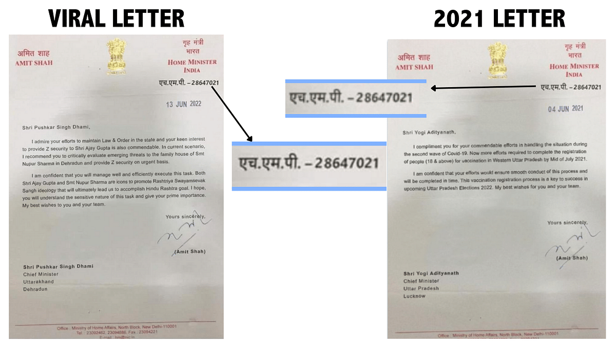 A similar letter addressed to Uttar Pradesh Chief Minister Yogi Adityanath from Amit Shah was viral last year.