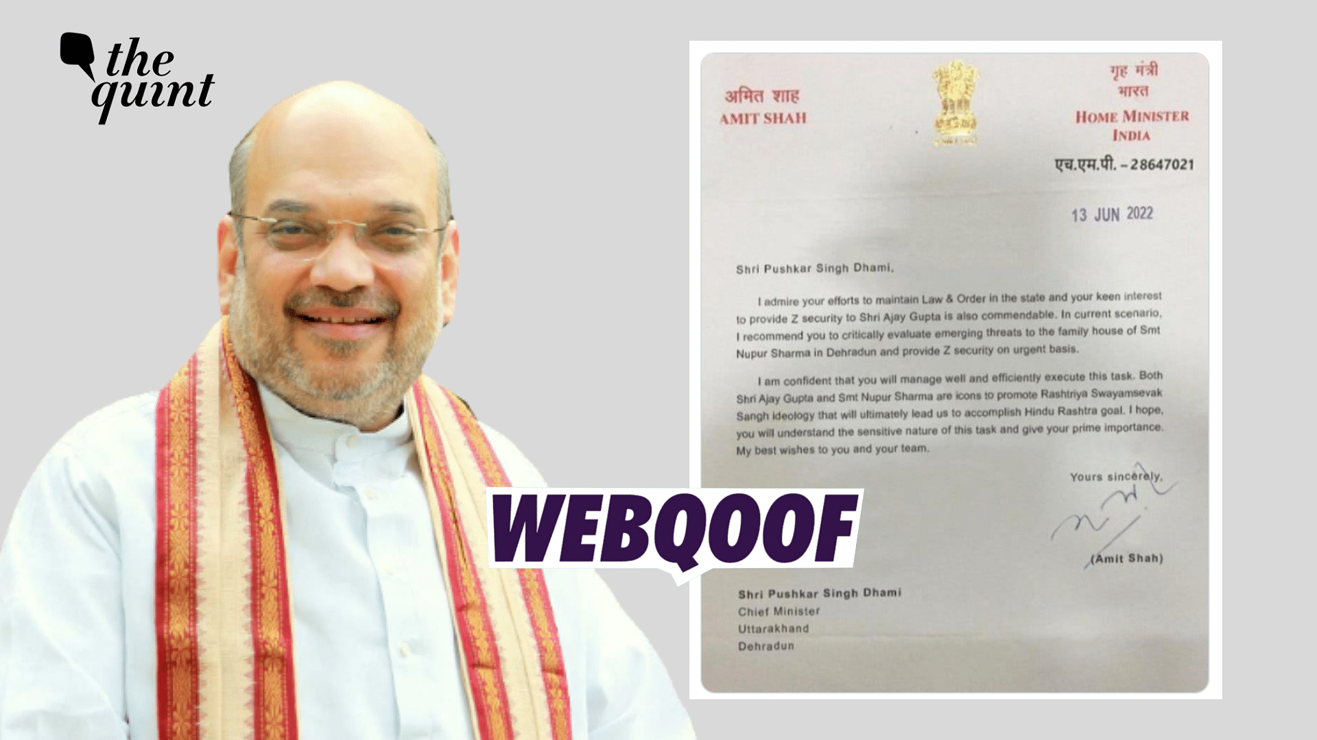 <div class="paragraphs"><p>Fact-Check | The letter by Amit Shah to Pushkar Singh Dhami is fake.</p></div>