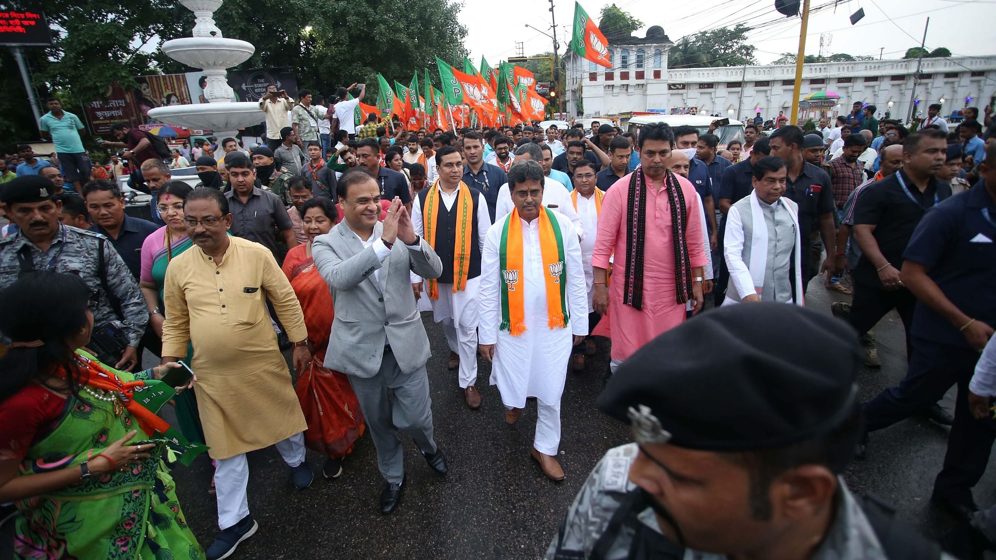 <div class="paragraphs"><p>BJP campaign on Sunday, 19 June, ahead of bypolls in Tripura.</p></div>