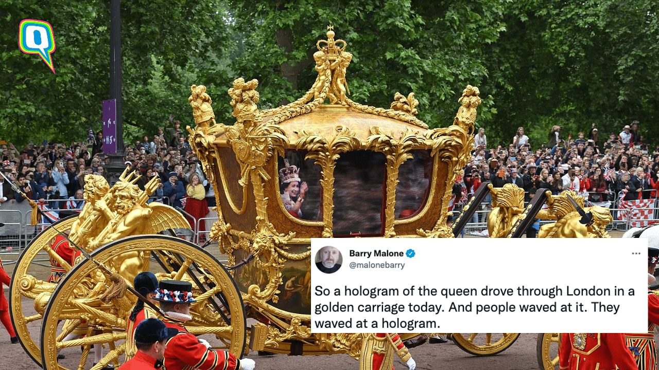 <div class="paragraphs"><p>Queen Elizabeth's hologram at her Platinum Jubilee Pageant</p></div>