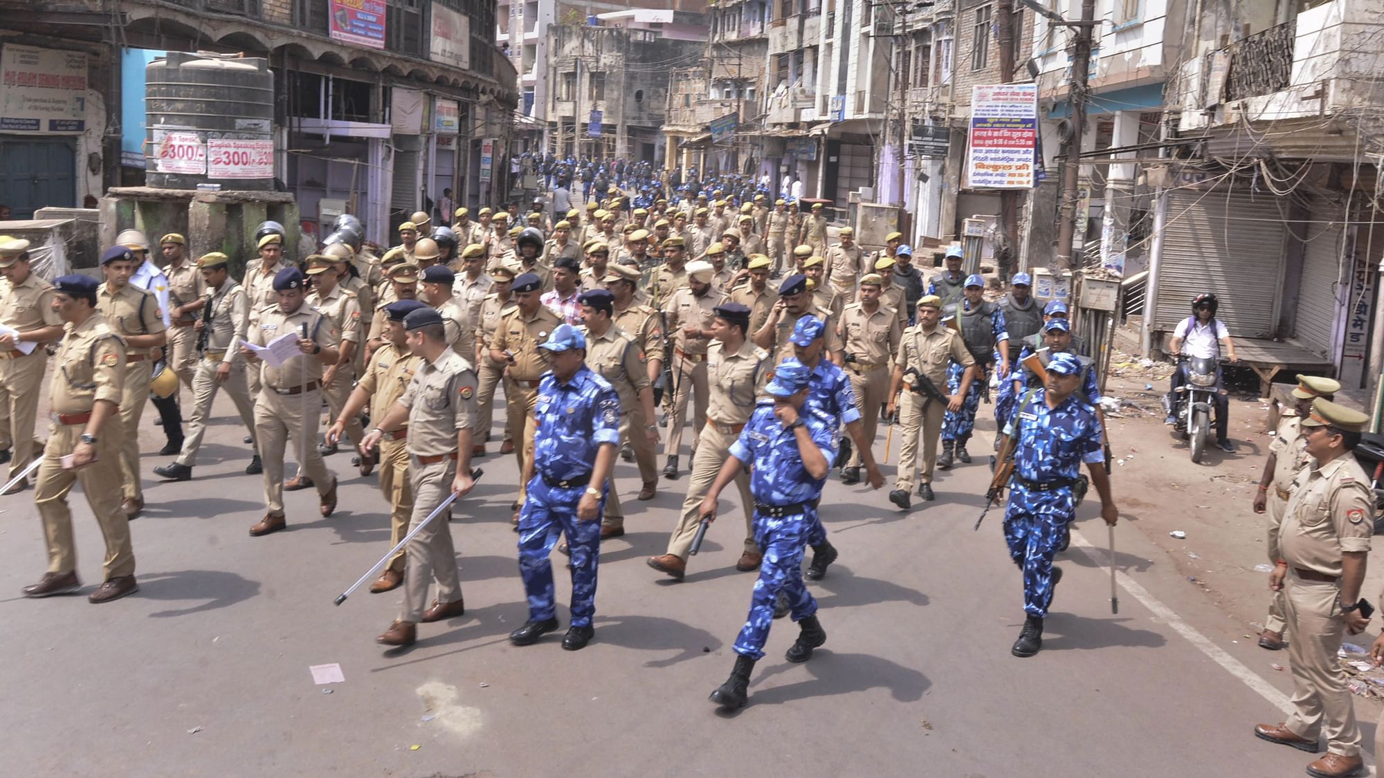 <div class="paragraphs"><p>Security personnel patrol to maintain law and order amid communal tension, in the wake of Fridays violence, in Kanpur.</p></div>