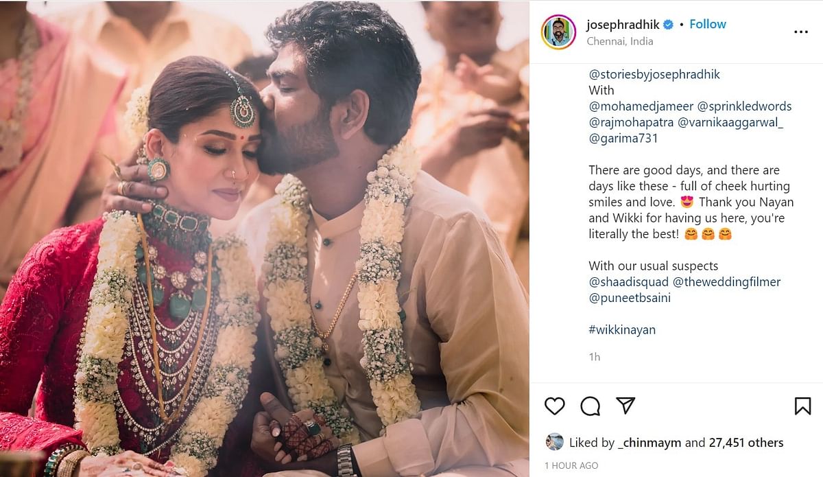 Nayanthara and Vignesh Shivan tied the knot on 9 June.