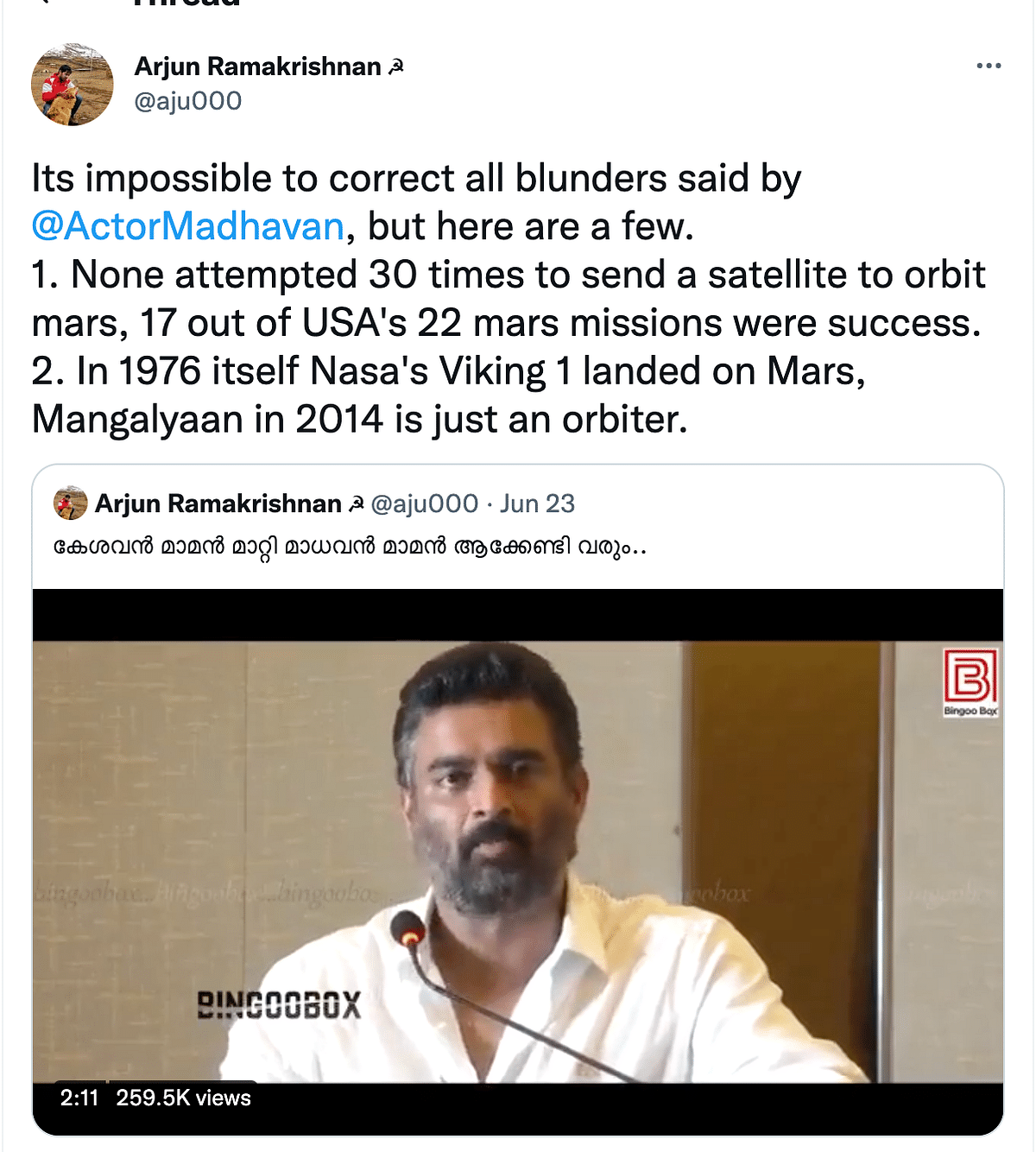 Madhavan made these remarks while promoting his movie, Rocketry: The Nambi Effect.