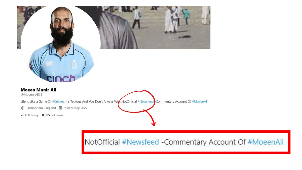 A fake account of English cricketer Moeen Ali tweeted about him boycotting IPL over Nupur Sharma's remarks.