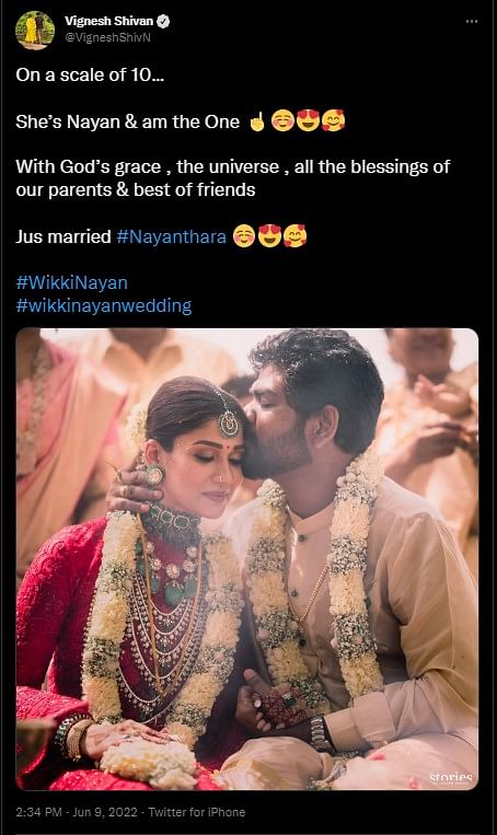 Nayanthara and Vignesh Shivan tied the knot on 9 June.
