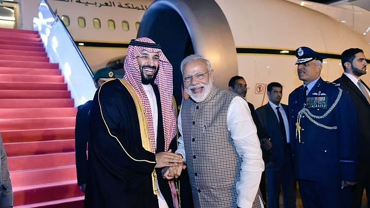 <div class="paragraphs"><p>PM Modi with Saudi Prince&nbsp;Mohammed bin Salman in 2019.</p></div>