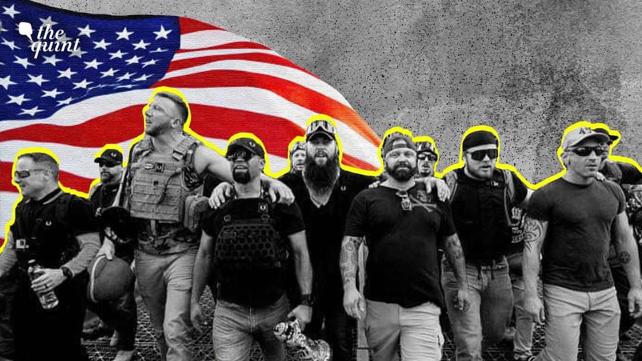 <div class="paragraphs"><p>Far-right, neo-fascist, anti-migrant: The Proud Boys represent an intolerant fringe group in the <a href="https://www.thequint.com/topic/united-states">United States (US)</a>, known for their misogynistic views and violent offensives against the Left.</p></div>