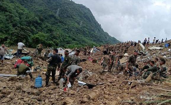 Manipur CM Biren Singh visited the landslide location to take stock of the situation.