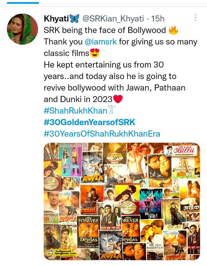 From 'Deewana' to 'Dunki' Shah Rukh Khan remains the undisputed 'King of Bollywood.' 