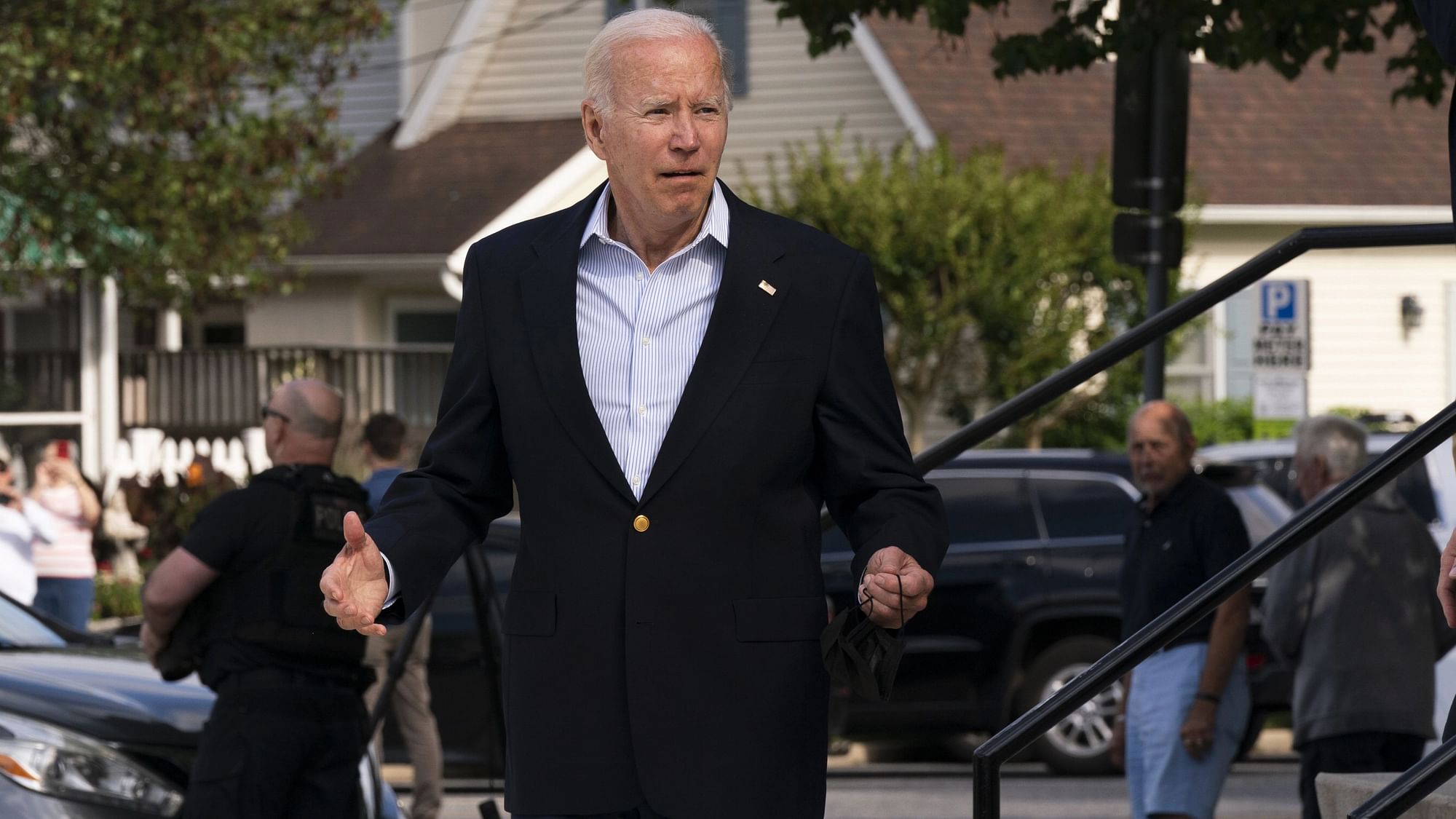 <div class="paragraphs"><p>President Joe Biden reacts when asked how he was feeling as he leaves St Edmund Roman Catholic Church in Rehoboth Beach, Delaware, after attending a Mass on Saturday, 18 June. </p></div>