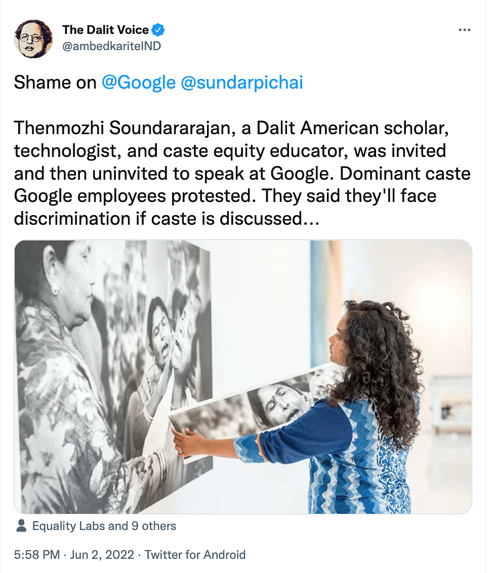 Google employees grilled leaders after the company cancelled a talk on caste bias.