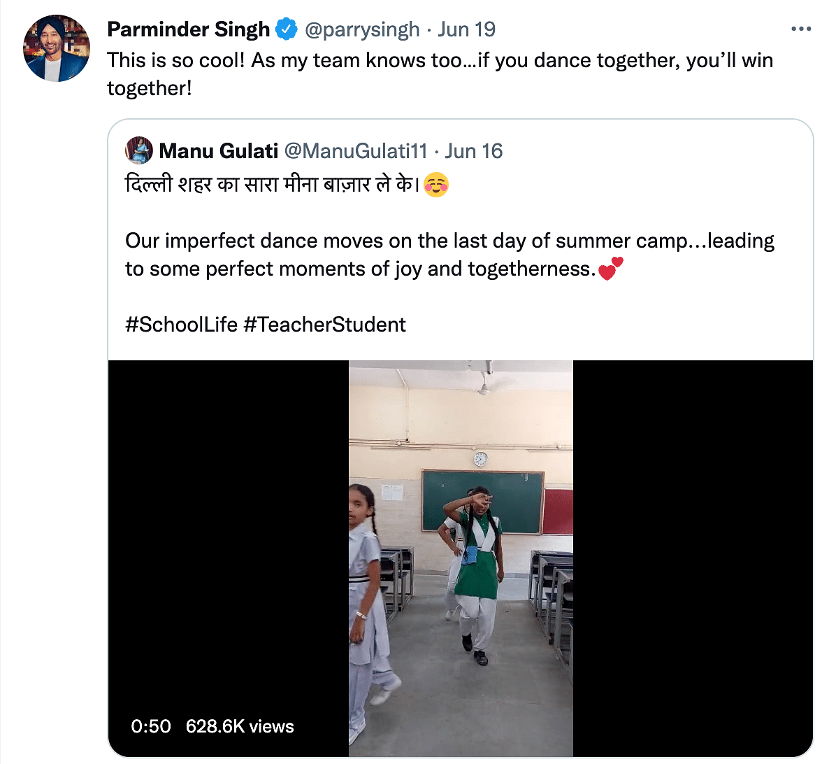 Manu Gulati, a teacher from a government school in Delhi, went viral for dancing with her students.