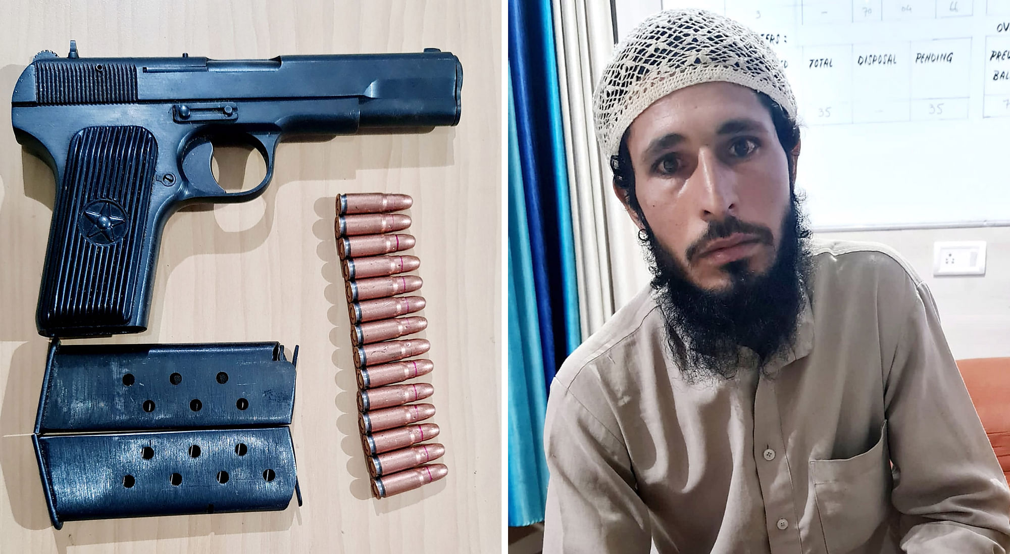 <div class="paragraphs"><p>An alleged terrorist was arrested in J&amp;K's Doda district, with arms and ammunition seized from his possession.</p></div>