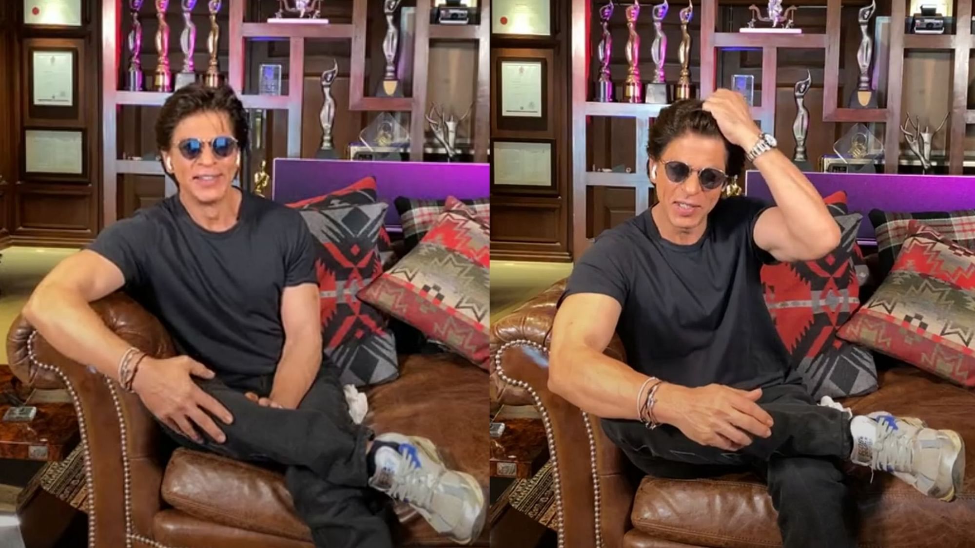 <div class="paragraphs"><p>SRK in his special Insta live.</p></div>