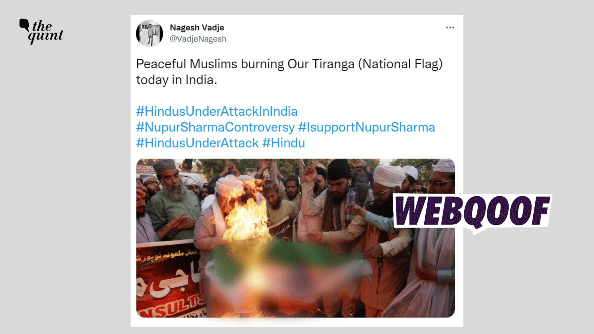 <div class="paragraphs"><p>Fact-Check|The claim falsely states that&nbsp;Muslims are burning the Indian flag in India.</p></div>