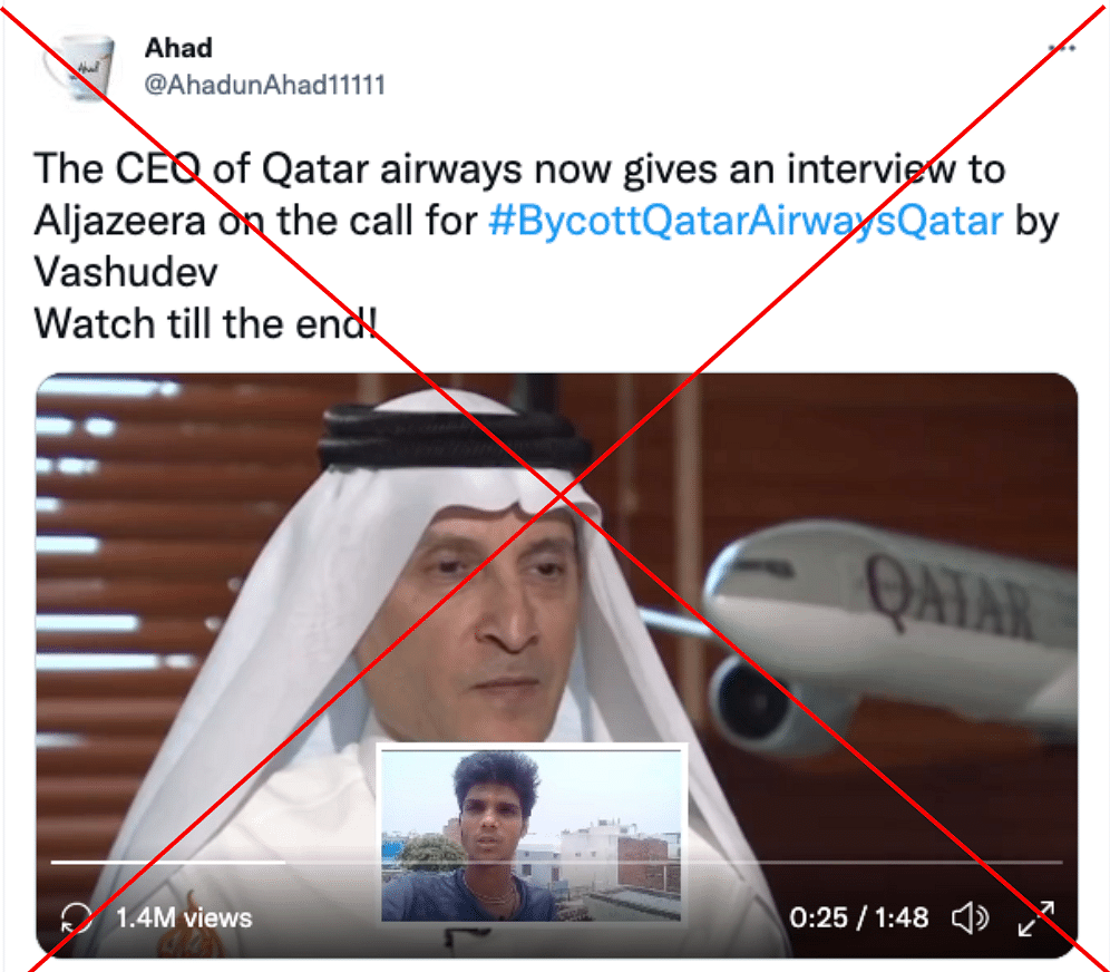 The parody video was shared in reaction to a Twitter user calling for a boycott of Qatar Airways.
