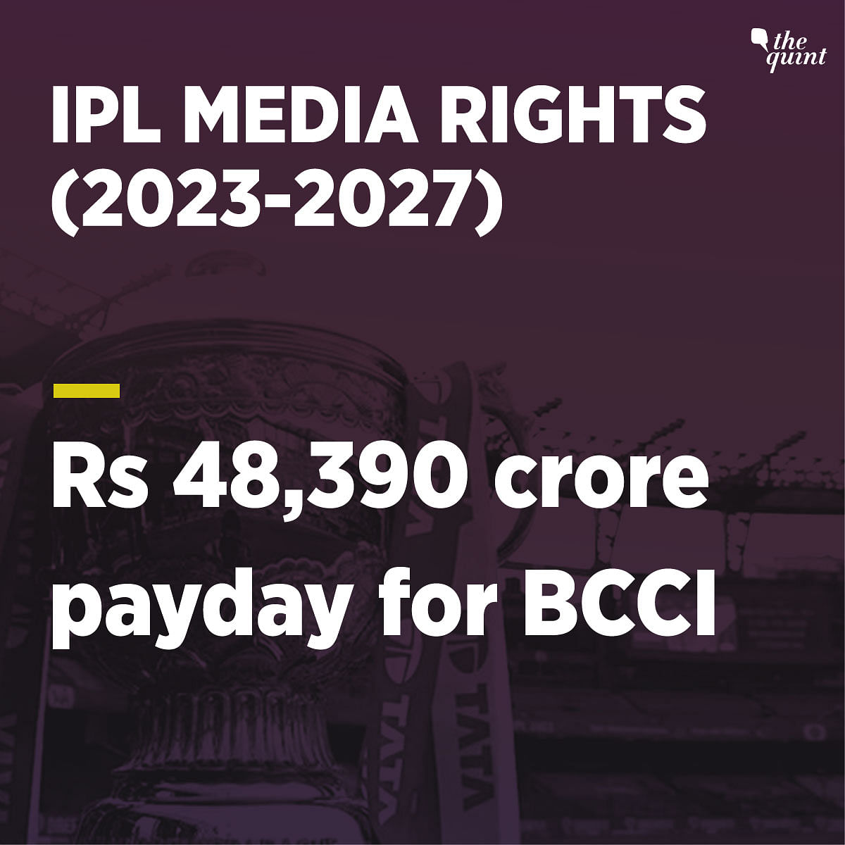 The benefit of this money needs to reach unsung players and all the allied personnel in the cricketing ecosystem.