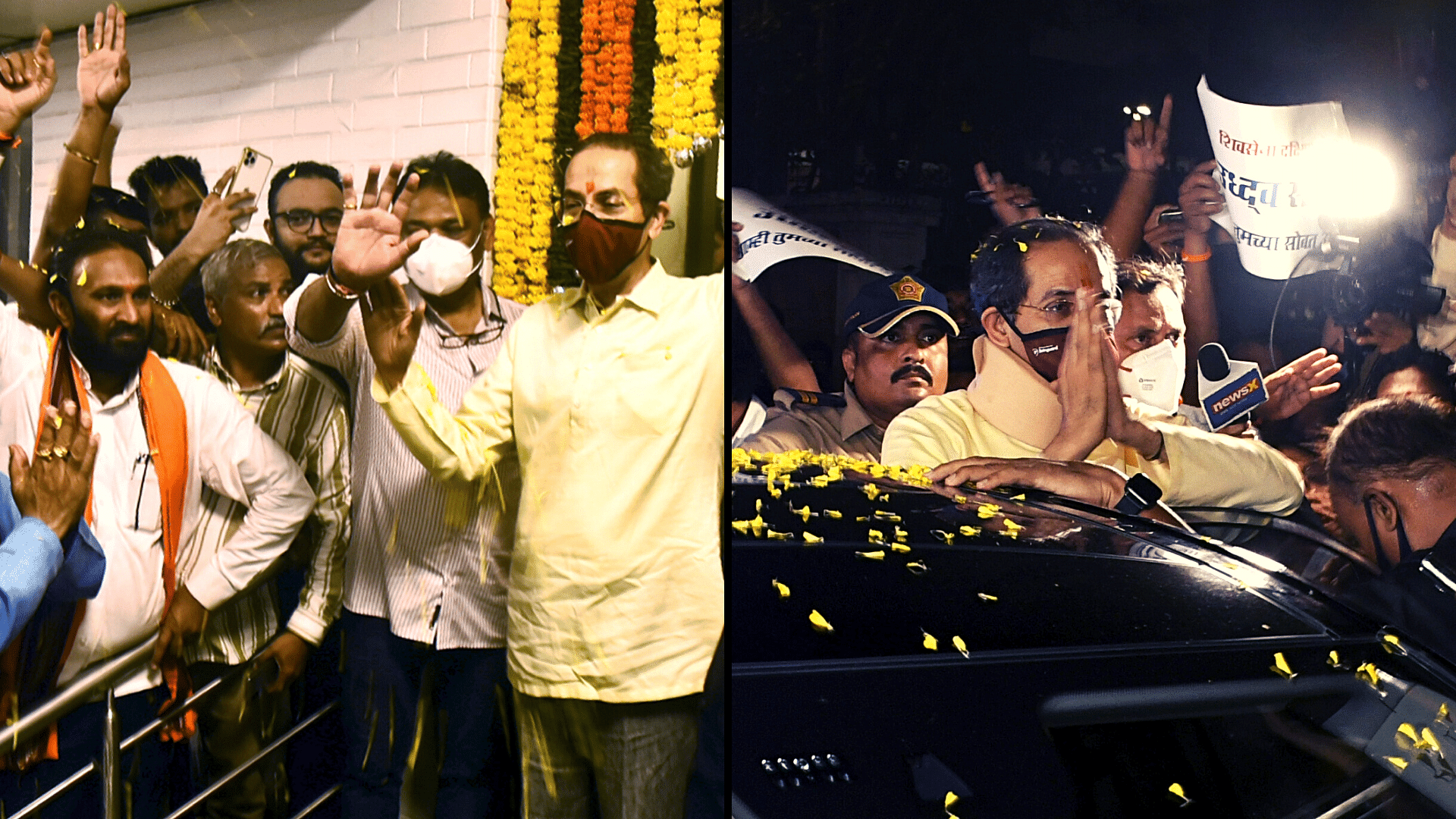 <div class="paragraphs"><p>After offering to quit as the CM, Thackeray left the official residence ‘Varsha,’ along with wife Rashmi Thackeray, sons Aaditya, who is a Cabinet minister, and Tejas Thackeray at around 9.50 pm, while Sena cadre raised slogans and showered petals on them.</p></div>