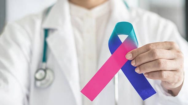 <div class="paragraphs"><p>My Cancer Journey: The tri-coloured thyroid cancer awareness ribbon represents the throat energy center, spiritual influences in healing, and teal as a healing colour.&nbsp;</p></div>
