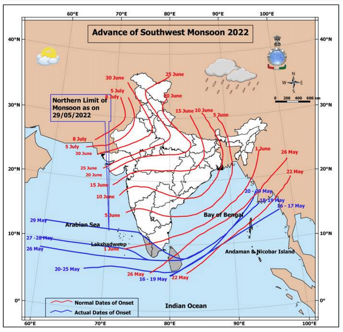 India may be staring at a delayed and dry southwestern monsoon in the first two months with a lot of heatwaves.