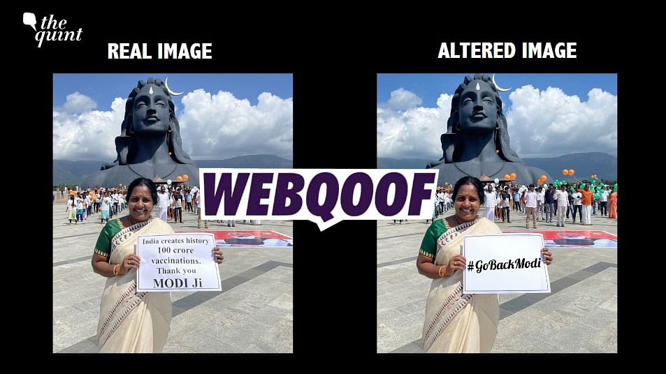 Fact-Check: Image of BJP MLA With Placard Saying 'Go Back Modi' is Edited