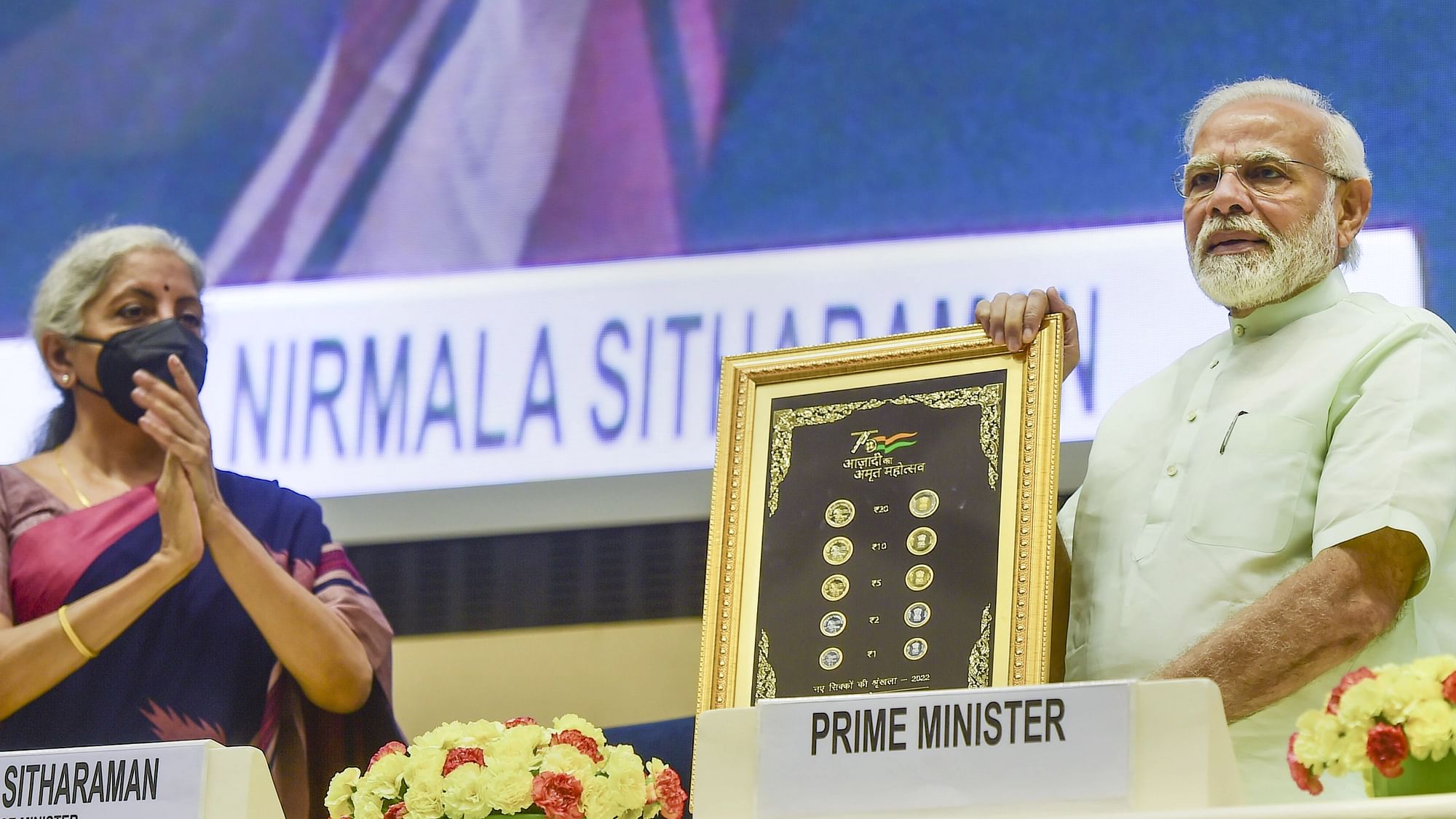 <div class="paragraphs"><p>Prime Minister Narendra Modi launched a special series of coins of denominations Re 1, Rs 2, Rs 5, Rs 10, and Rs 20, that are also 'visually impaired friendly'.</p></div>