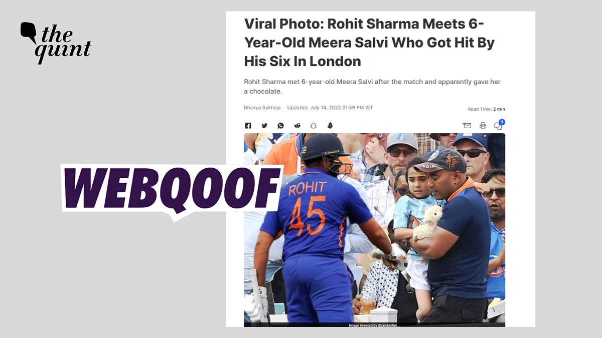 This Is Not a Picture of Rohit Sharma Meeting the Young Girl Injured By His Six