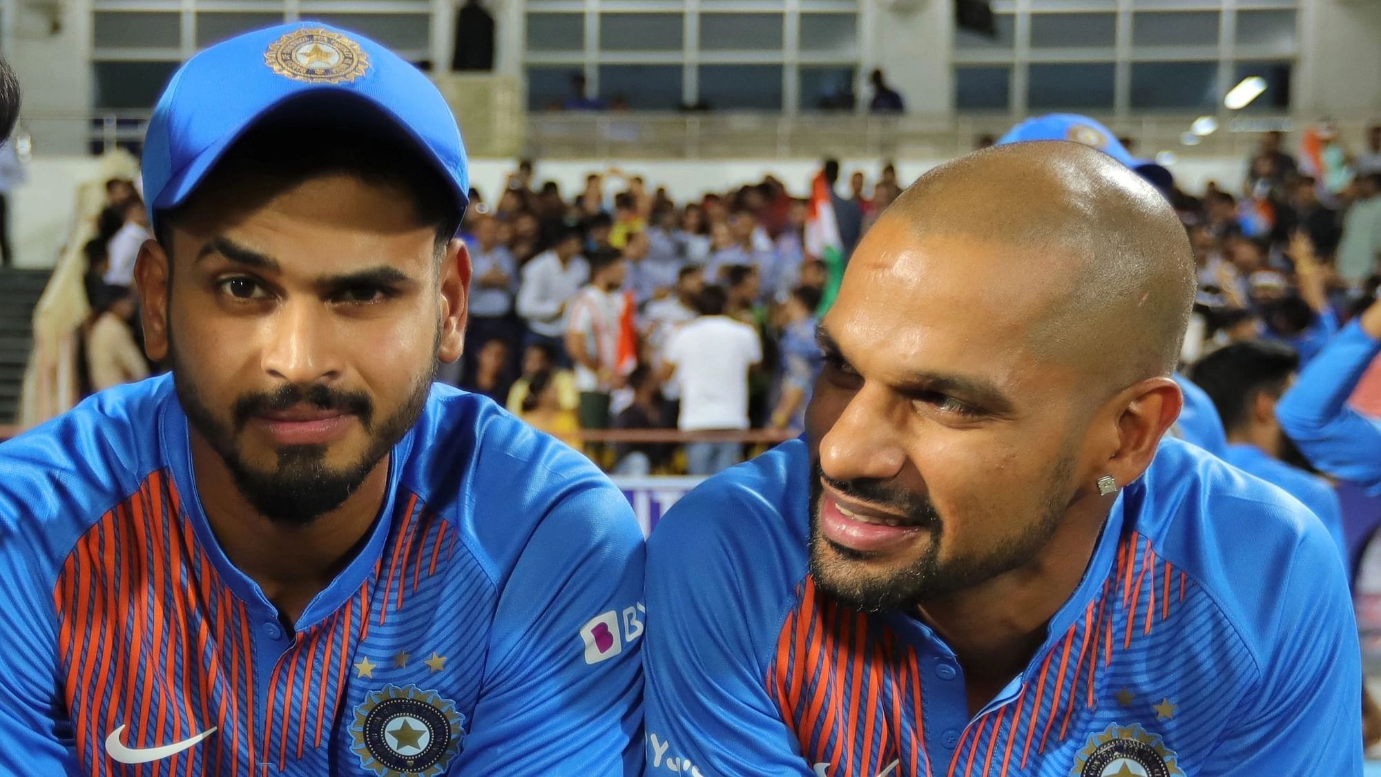 <div class="paragraphs"><p>Team India's Shikhar Dhawan (right) and Shreyas Iyer have moved ahead in the ICC ODI rankings following their good batting form in the first two ODIs against West Indies.&nbsp;</p></div>