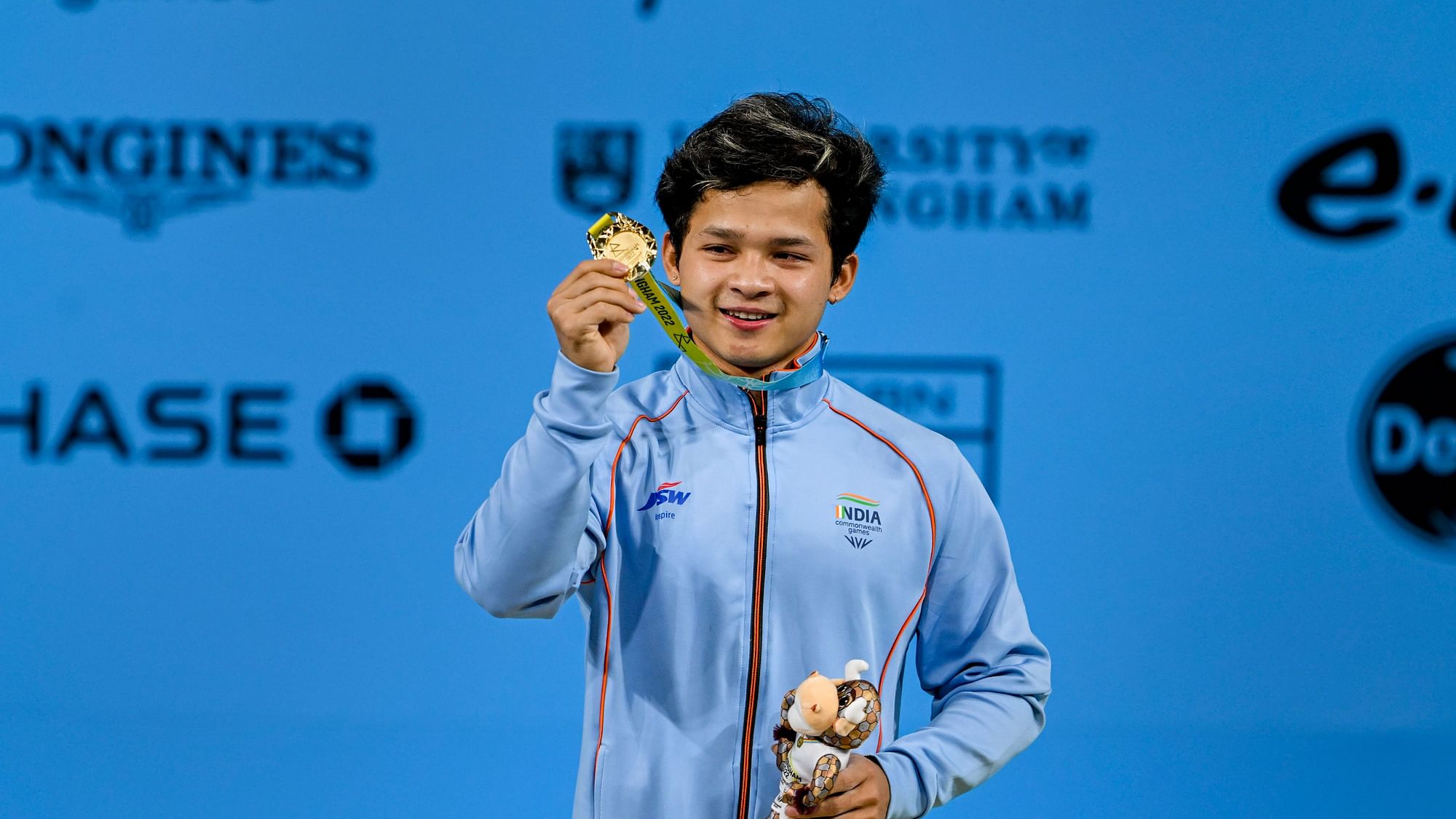 <div class="paragraphs"><p>A happy Jeremy&nbsp;Lalrinnunga after winning gold in the 67kg men's weightlifting at the 2022 Commonwealth Games in Birmingham on Sunday.&nbsp;</p></div>