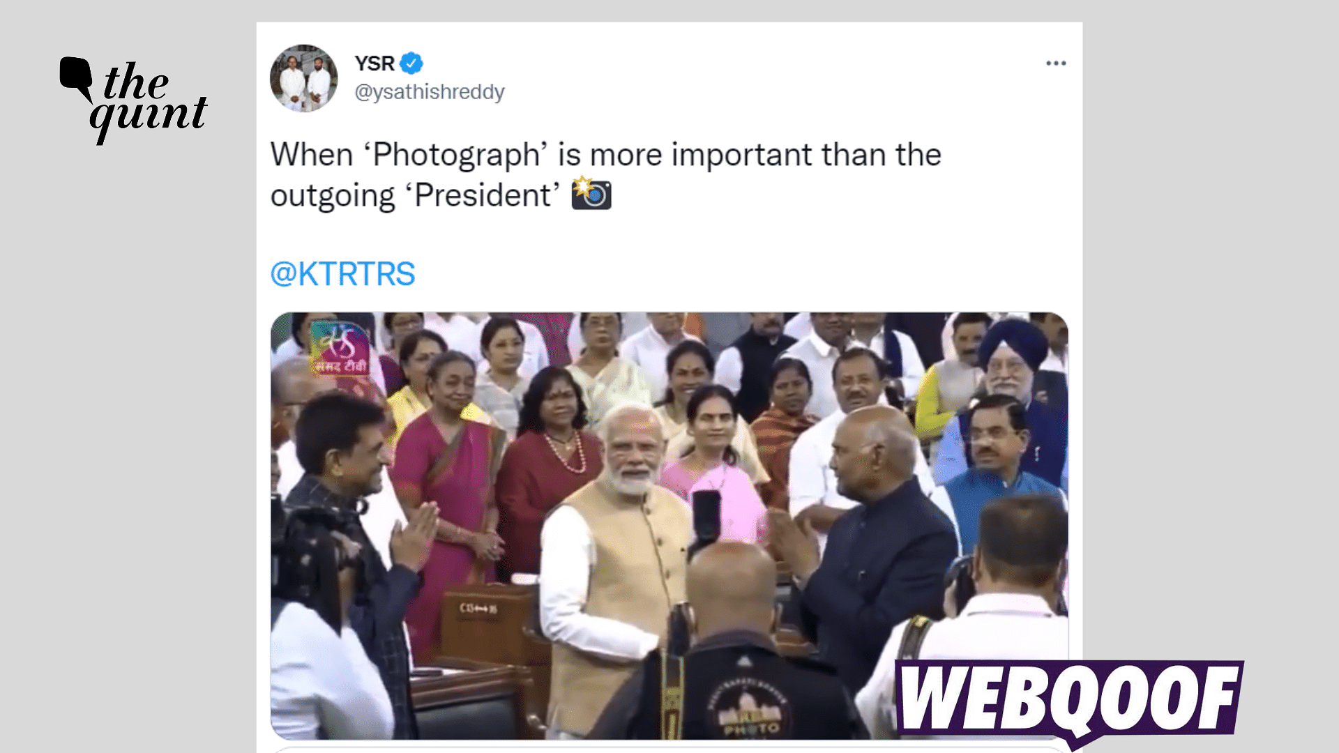 <div class="paragraphs"><p>Fact-check: The claim states that Modi ignored Kovind at the farewell ceremony.</p></div>