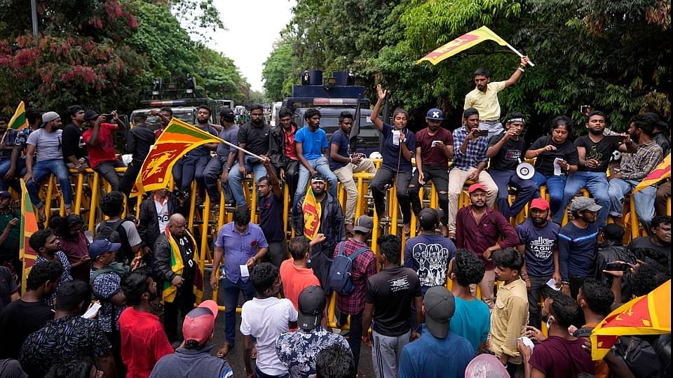 <div class="paragraphs"><p>Thousands of protesters across Sri Lanka have been demanding the ouster of embattled President Gotabaya Rajapaksa amid the worst economic crisis the country has seen since it became independent.&nbsp;</p></div>