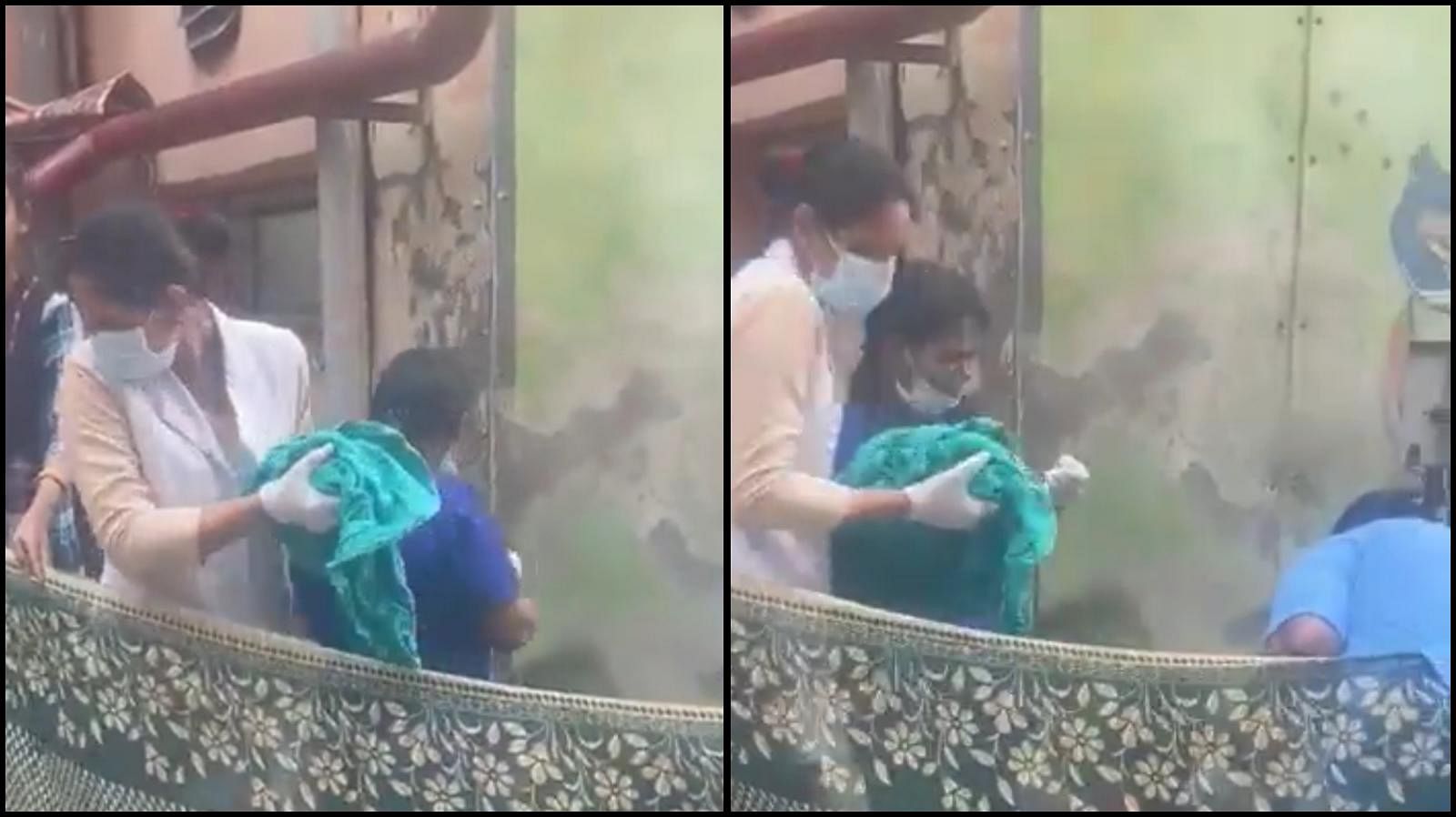 <div class="paragraphs"><p>Screenshots of the video of a woman giving birth right outside the paediatric ward at Safdarjung hospital in Delhi.&nbsp;</p></div>