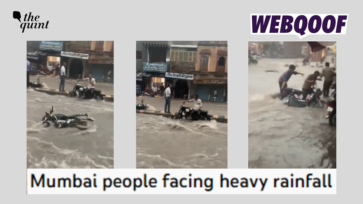 Old Video Of Bikes Being Washed Away in Rajasthan Shared as From Mumbai