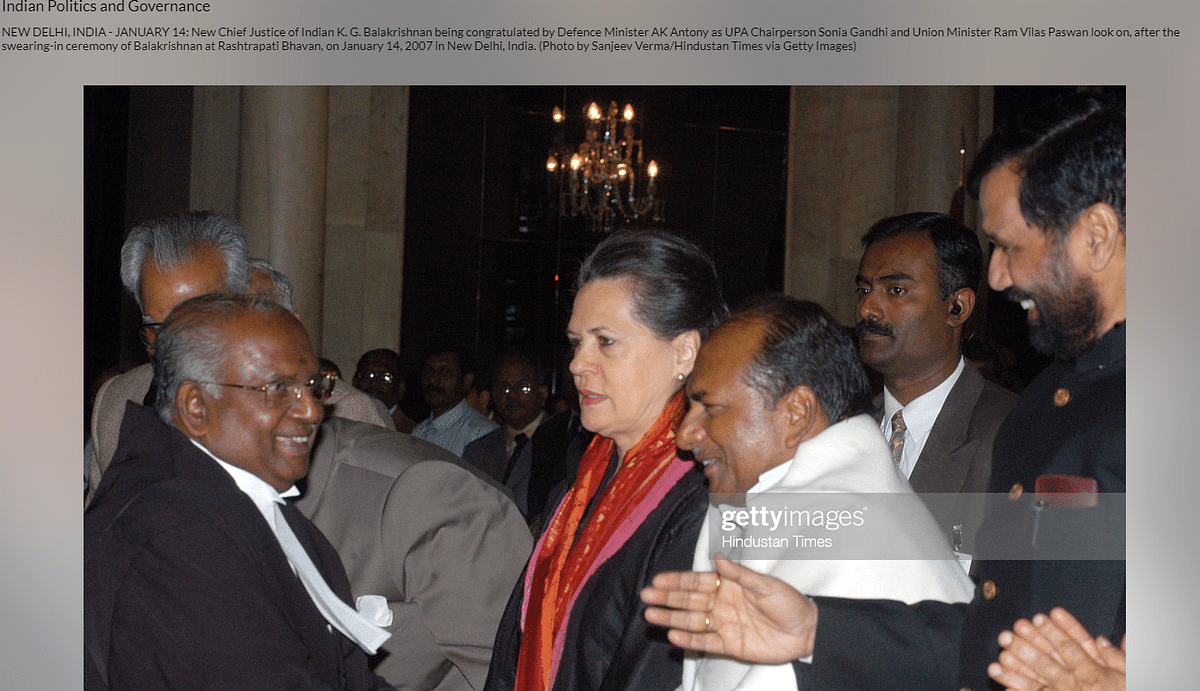 The viral image showed Sonia Gandhi with former CJI KG Balakrishnan. 