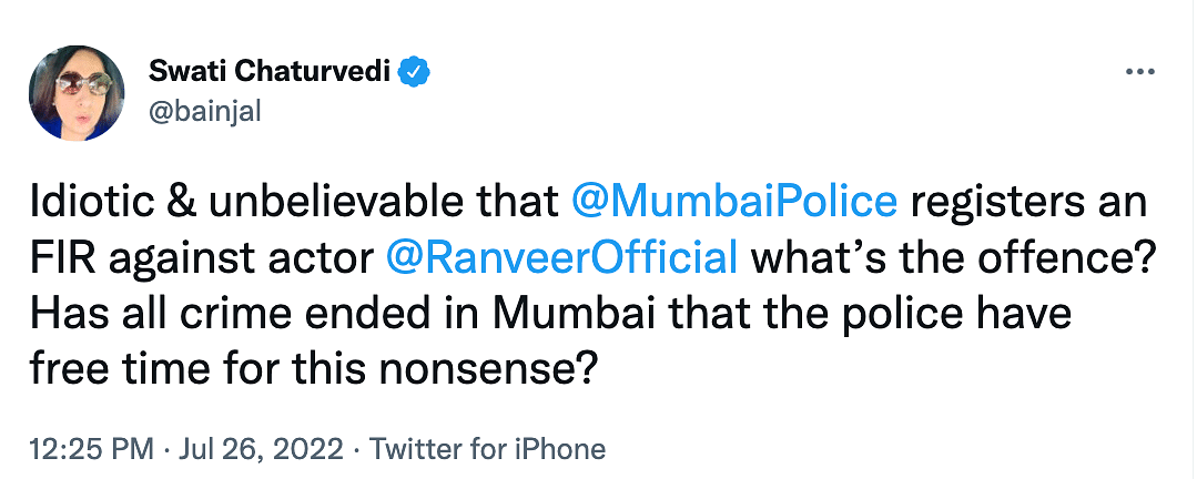 An FIR was filed against Ranveer Singh by the Mumbai Police for his recent nude photoshoot.