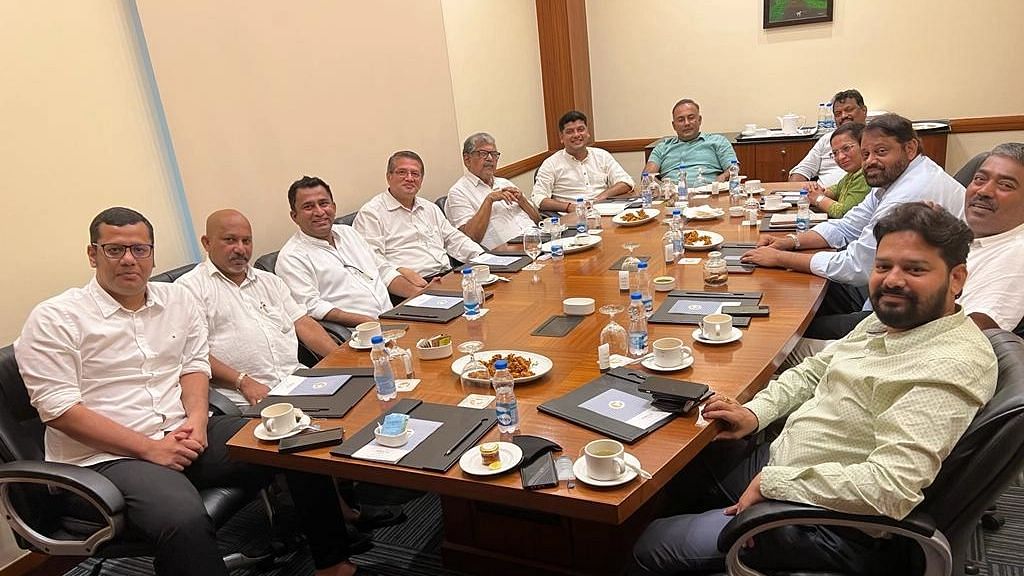 <div class="paragraphs"><p>Goa Congress MLAs met on Saturday, 9 July ahead of the state Assembly session.</p></div>