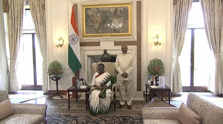 Droupadi Murmu was administered the oath by Chief Justice of India NV Ramana at the Central Hall of Parliament.