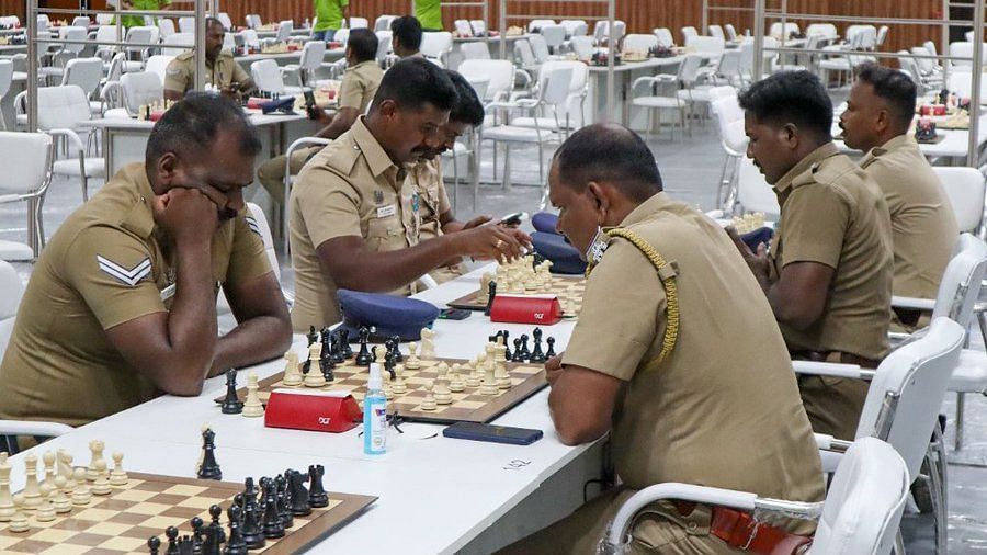 <div class="paragraphs"><p>A team of Chennai Police play a game of Chess at Chess Olympiad venue in the city.</p><p>Image used for representation only.</p></div>