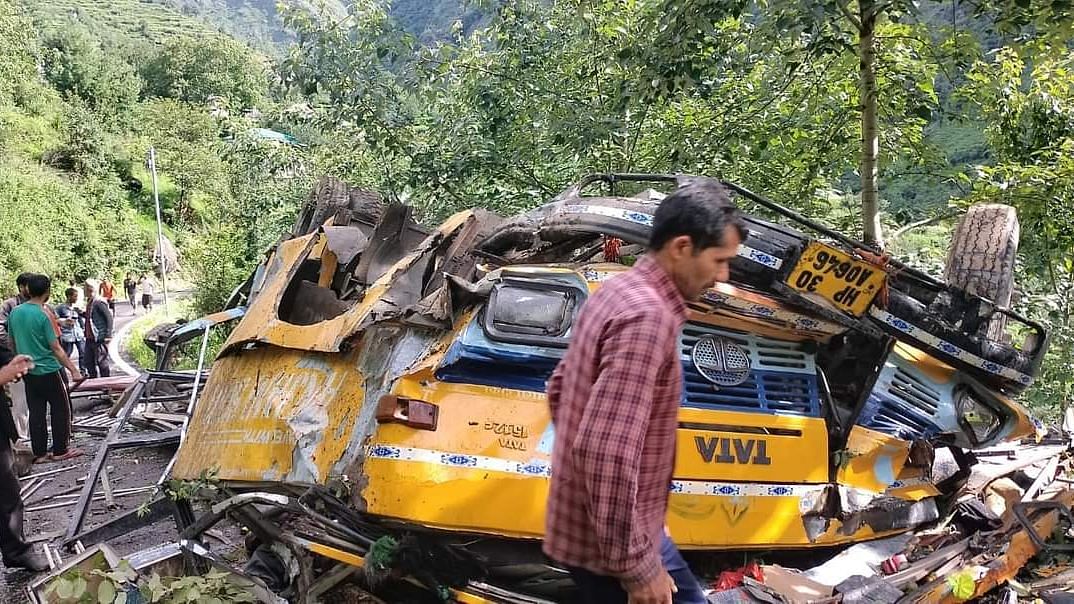 <div class="paragraphs"><p>As many as 12 people, including schoolchildren, have been killed as a private bus fell into a gorge in Himachal Pradesh's Kullu district.</p></div>