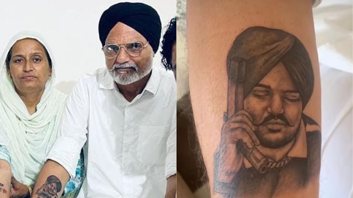 Sidhu Moose Wala's Father Gets Son's Face Tattooed on Arm, Mother Gets  Gurmukhi Verse