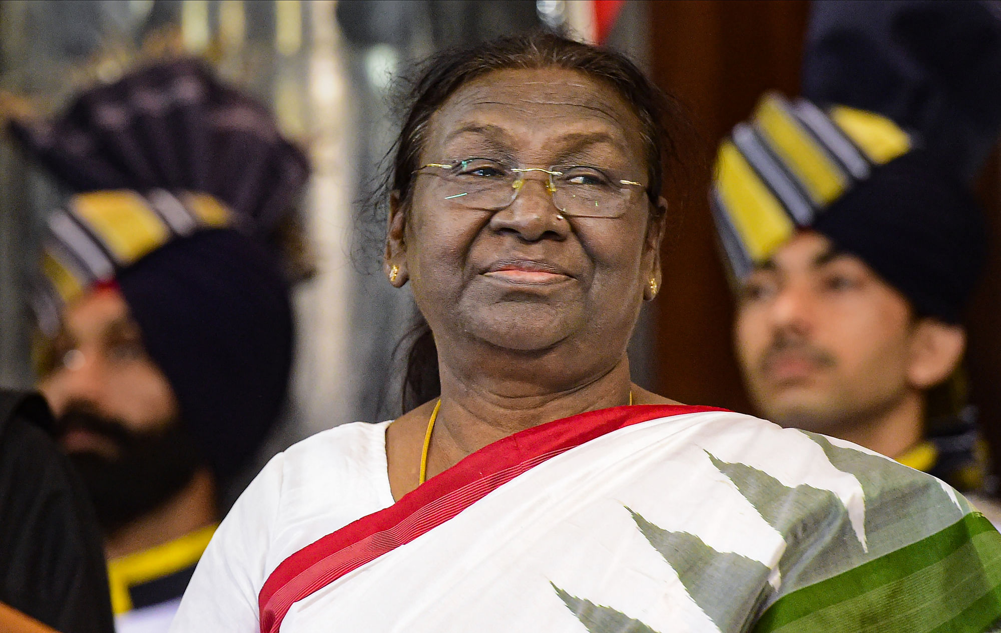 <div class="paragraphs"><p>President Droupadi Murmu during her oath ceremony in the Central Hall of Parliament, in New Delhi, Monday, 25 July. </p></div>