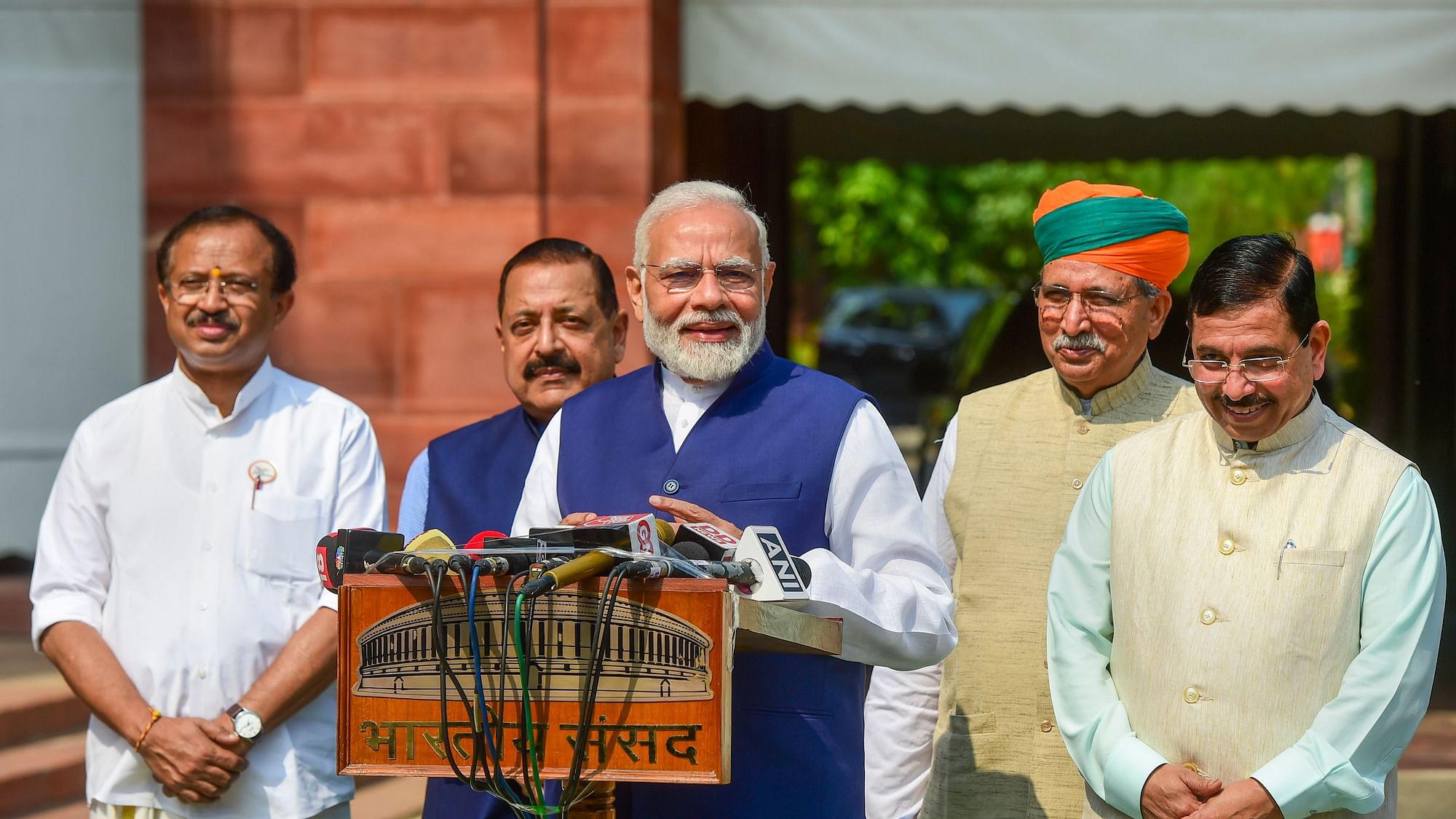 <div class="paragraphs"><p>PM Narendra Modi addressing the media ahead of Monsoon session of the Parliament</p></div>